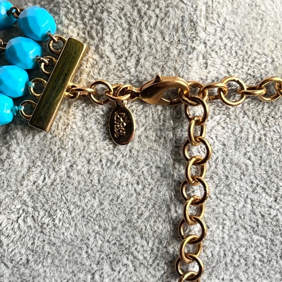 Joan Rivers Designer Signed Aqua Bead Waterfall Bib Necklace Collectible - Picture 5 of 6